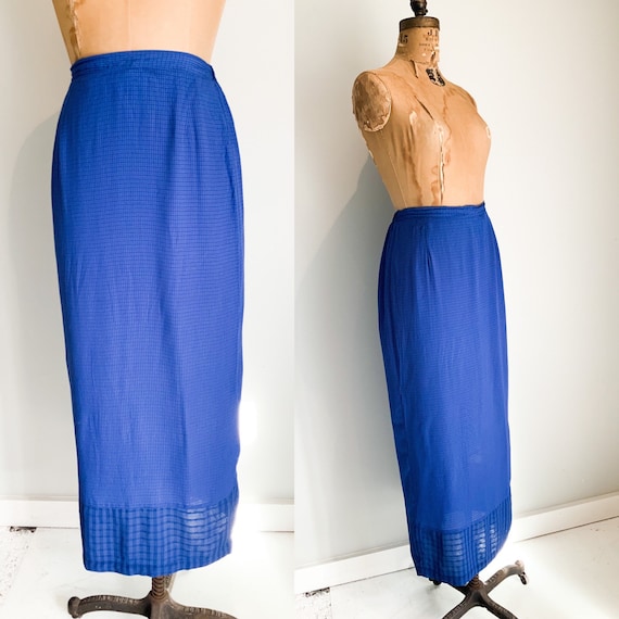Hero Indigo Blue Vintage Skirt, Elastic Waist, Si… - image 1