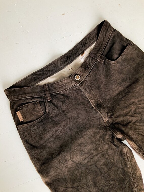 Skotts Suede Brown Leather Suede Pants 