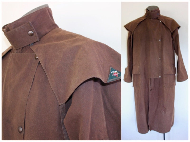 Vintage Men's Kiwi Stockman Coat, Western Oilskin Trench Jacket, 48 Chest,  Size Mens Medium, Women's Large, Horse Riding, Wax Jacket - Etsy