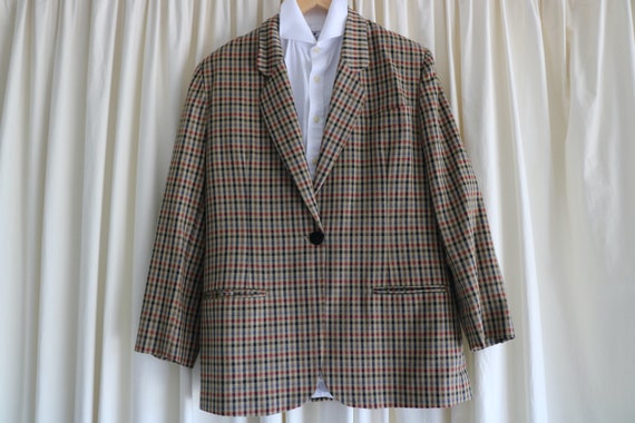 Vintage Ashley Fogel Plaid Wool Blazer, Size Medi… - image 8