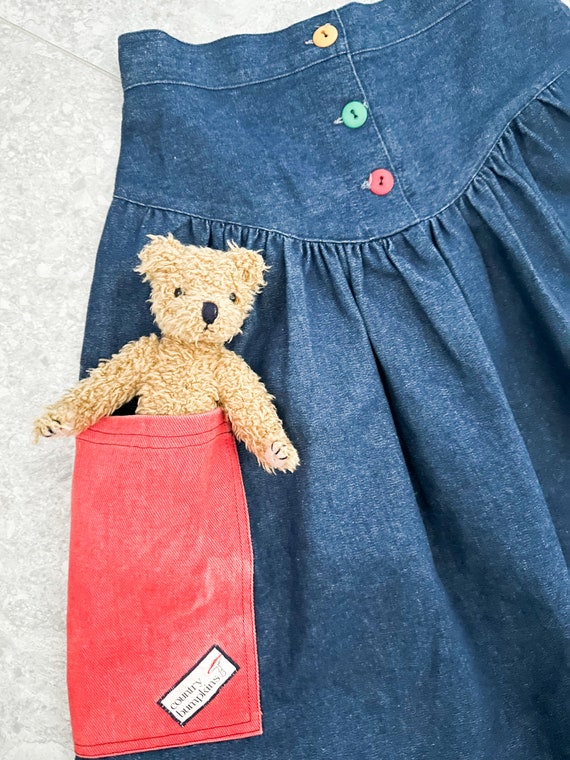 80s Girls Denim Skirt, Size 8-10 Yrs,Flared Skirt… - image 2