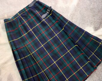 Austin Brown Wool Tartan Kilt, Wool Skirt, Wool Plaid Skirt, Pleated Skirt, Midi Skirt, New Zealand, Vintage, Size 10 NZ/AUS*