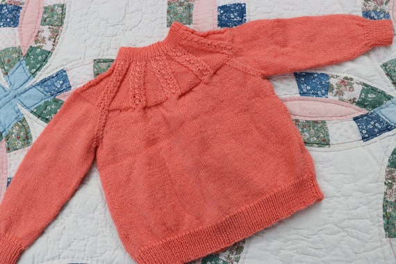 NEW Coral Wool Hand Knit Cardi, 18 Months, Girls … - image 6