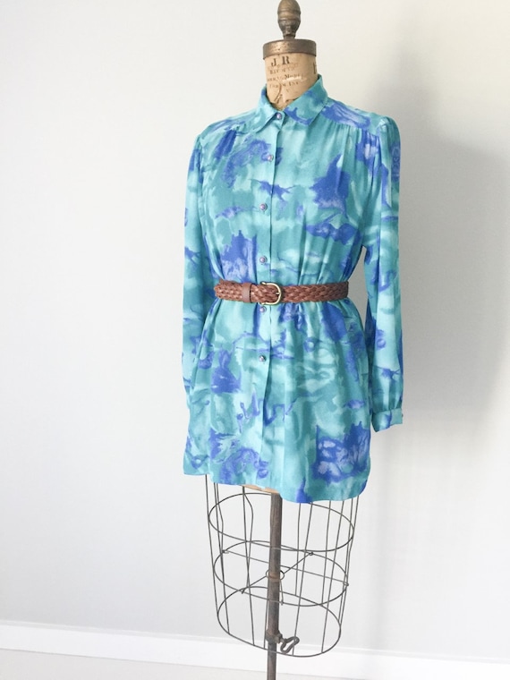 Water Lilies Vintage Blouse, Shirt, Blouse, New Z… - image 1