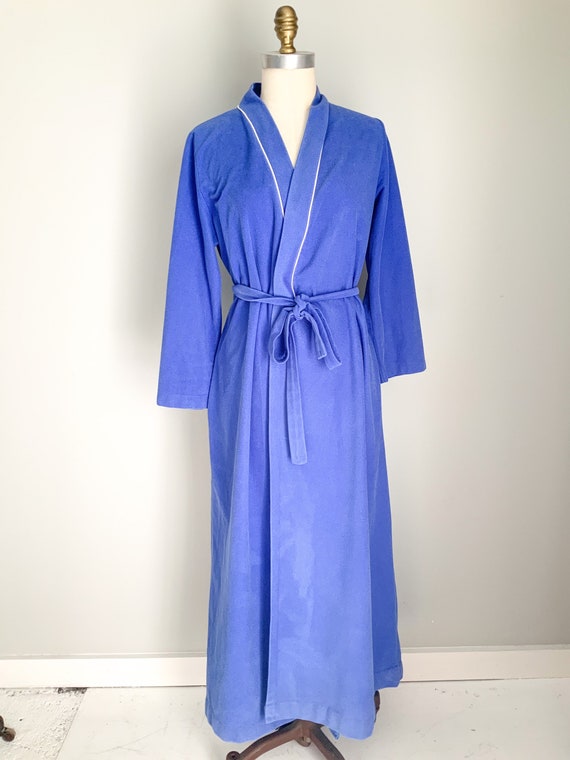 Vanity Fair Blue Wrap Dressing Gown, 1980s, Vintage N… - Gem