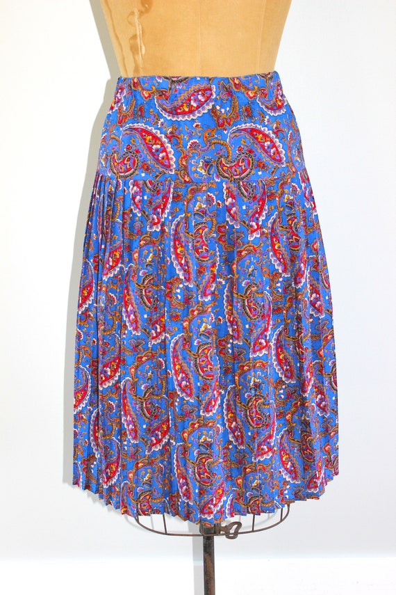 Stevie Paisley Print 70s Vintage Skirt, Size Med,… - image 1