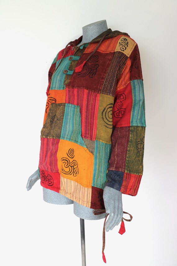 Nepalese Patchwork Stonewashed Hooded Hippie Boho… - image 6
