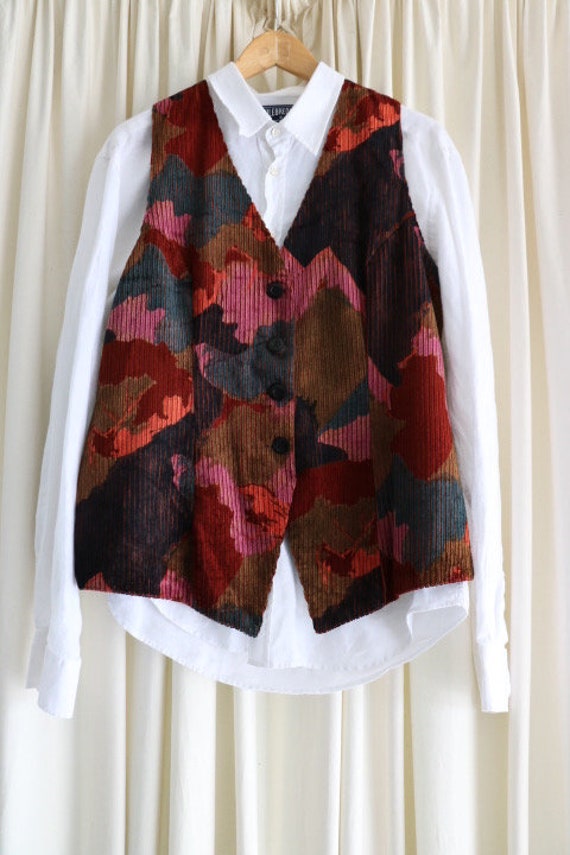Large Vintage Velvet Patchwork Waistcoat, Womens … - image 2