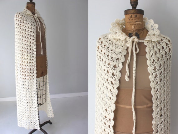 Bridal Wedding Cape, Lace Crochet Cape, Bridal Co… - image 1