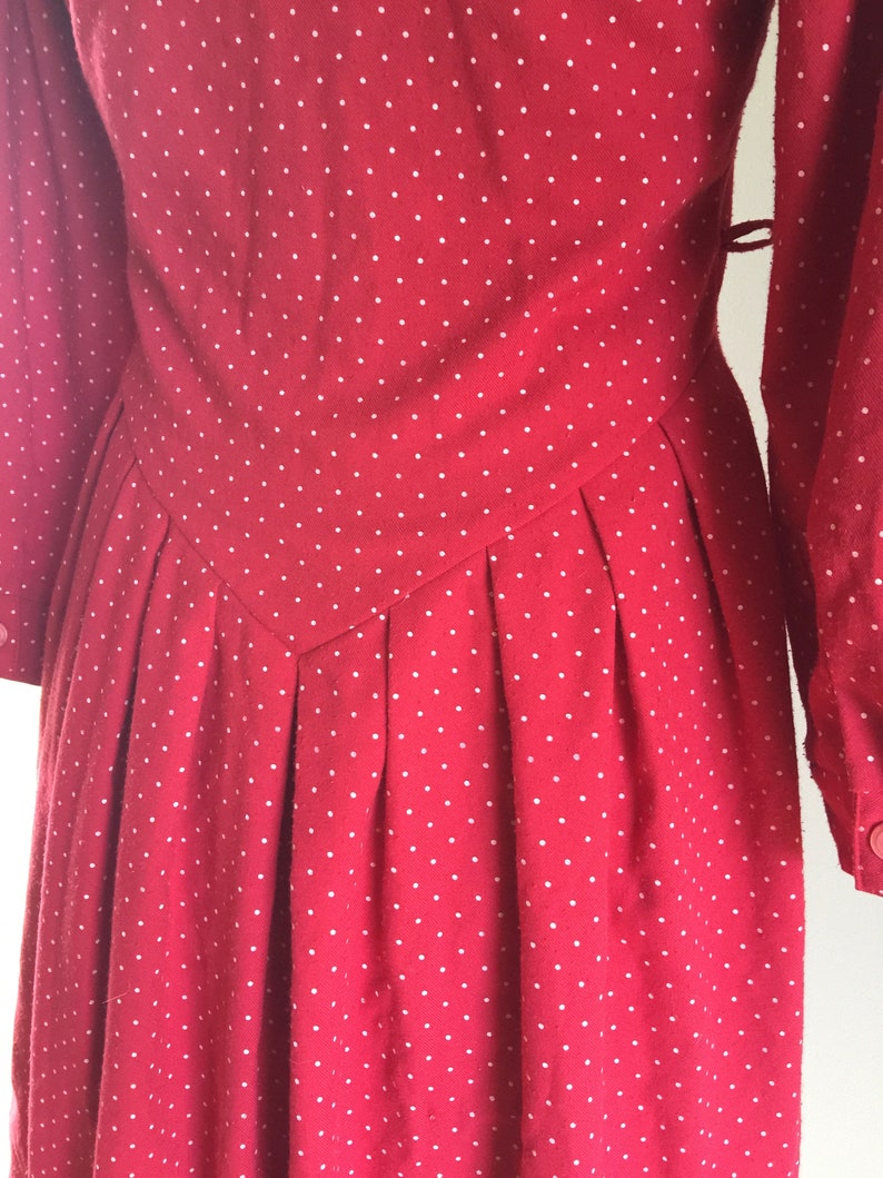 Red Polka Dot Dress Vintage Dress 1980s Red Dress Prairie | Etsy