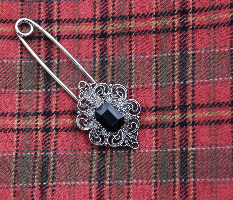 Vintage Scottish Silver Filigree Kilt Pin Vintage Kilt Pin Etsy