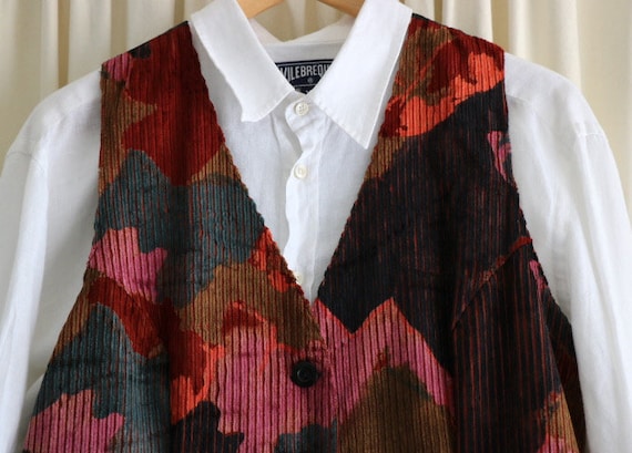 Large Vintage Velvet Patchwork Waistcoat, Womens … - image 3