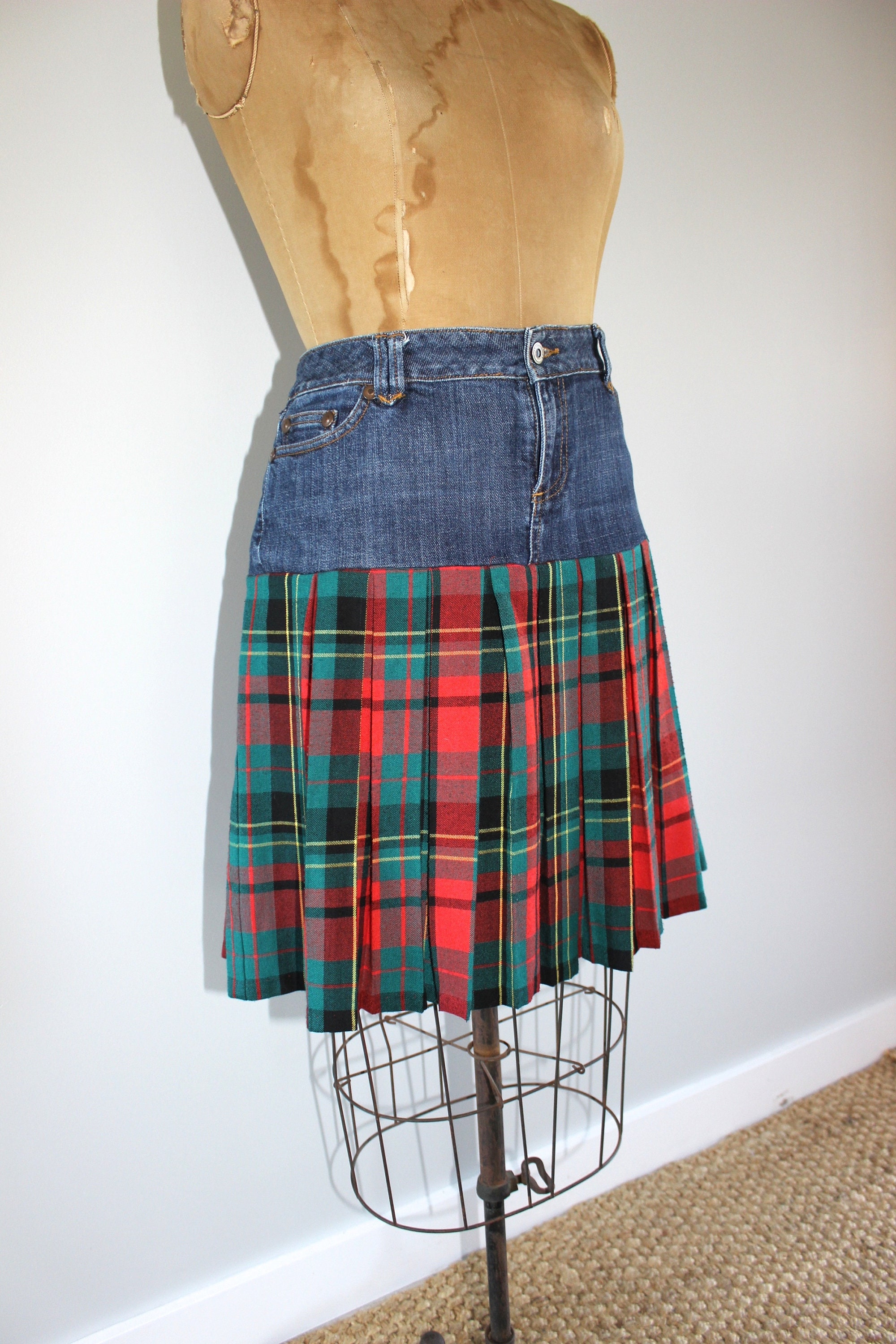sculptor Folded Waist Plaid Skirt スカート 스컬프터(SCULPTOR) Folded Waist Plaid Skirt Blue Check