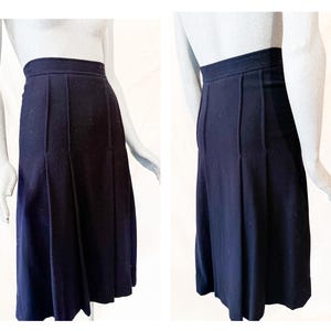 Daniel Hechter Paris Wool High Waisted Skirt, 90s Skirt, Vintage Skirt, Blue Wool Skirt, Size 8-10, Made in New Zealand, x