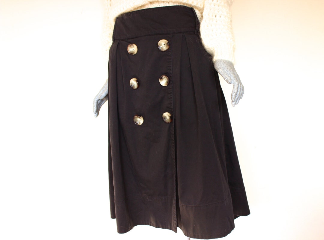 90s High Waisted Black Cotton Skirt 1990s Skirt Vintage - Etsy