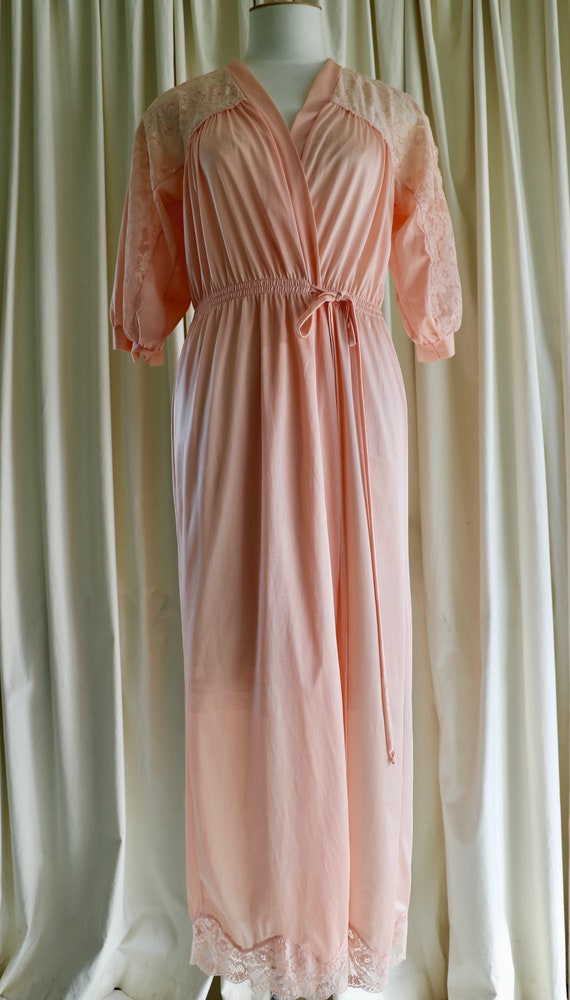 Peachy Pink Lace Robe, Small Robe, New Zealand Vi… - image 2