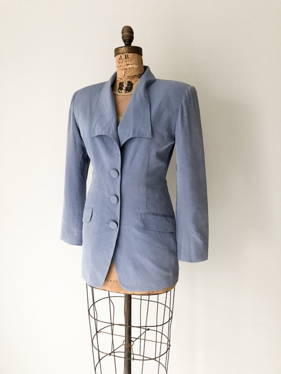 Blue fitted jacket hotsell
