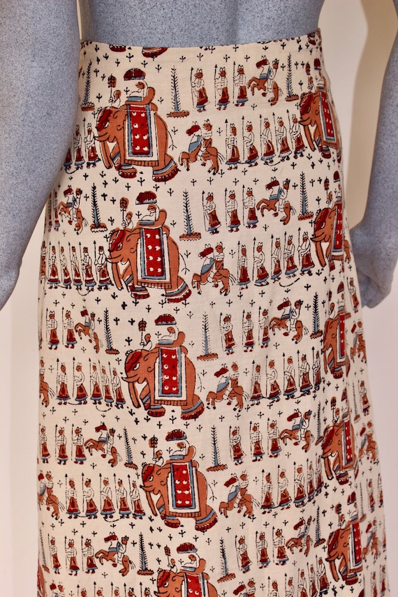 Vintage Cotton Elephant Skirt, 1980s, Skirts, Ele… - image 4