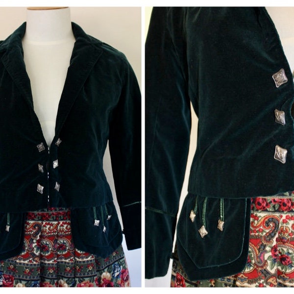 Vintage Velvet Jacket, Victorian, Scottish Kilt Jacket, Rare, Collectible, Small, *