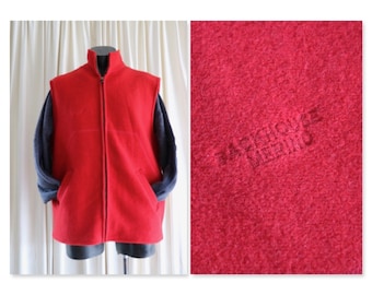 Merino Backhouse Vest, Crimson Red Wool Vest Outdoors, Mens Size Large, Wool Vest, Made in New Zealand *