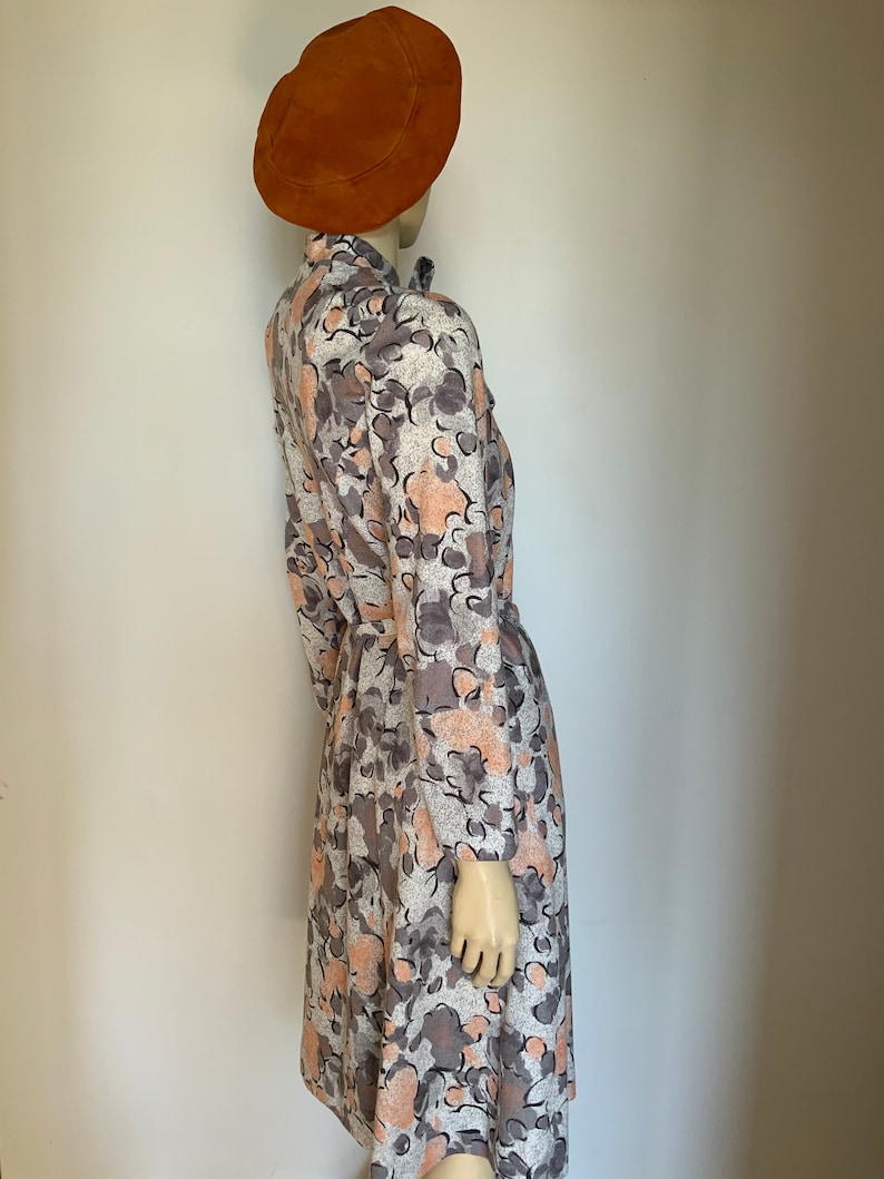 D Lazy Day Vintage New Zealand High Neck Vintage Dress Olive Tree Dress 1980s Vintage NZ Vintage