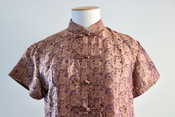 Chinese Silk Blouse, Women's Cheongsam Style Blou… - image 2