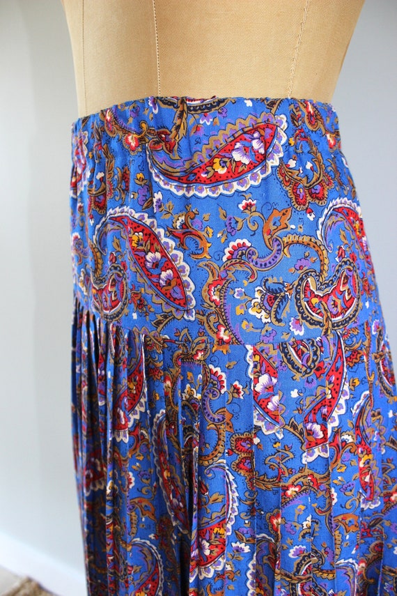 Stevie Paisley Print 70s Vintage Skirt, Size Med,… - image 4
