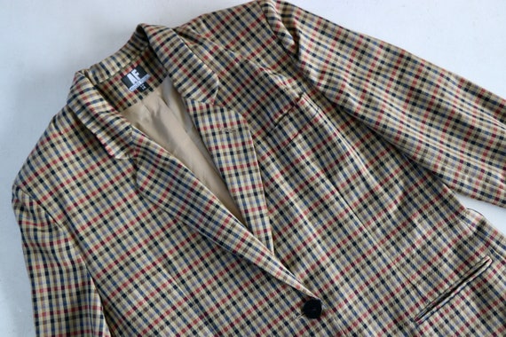 Vintage Ashley Fogel Plaid Wool Blazer, Size Medi… - image 2