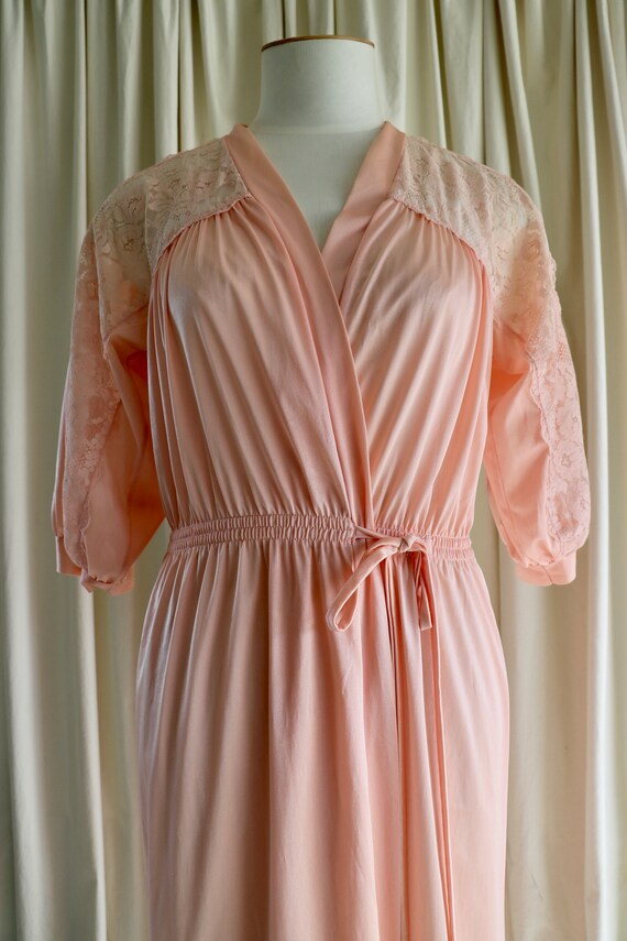 Peachy Pink Lace Robe, Small Robe, New Zealand Vi… - image 3