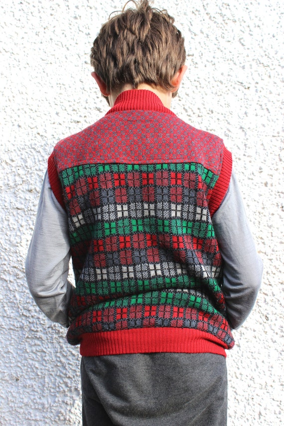 80s Boys Vest, Classic Acrylic Wool Vest, Vintage… - image 7