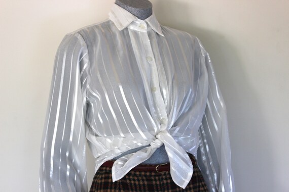 silver sheer blouse