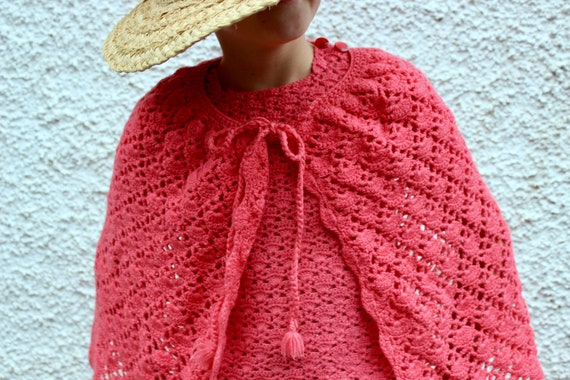 Watermelon Pink Cape and Knit Top, 8-10 years, Wo… - image 6