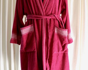 Hermes Terry Cloth Bathrobe Size Large, Plum Robe, Dressing Gown, Luxury  Robe, Cotton Robe, Hermes Paris, Mens Robe*