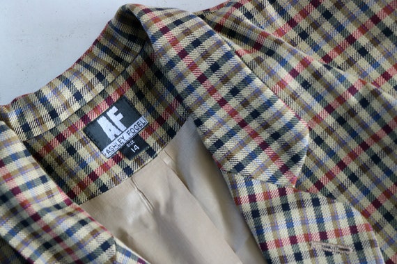 Vintage Ashley Fogel Plaid Wool Blazer, Size Medi… - image 7