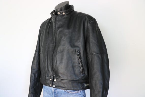 Vintage Biker Leather Jacket, Vintage Leather Motorbike Jacket, 48" Chest, Vintage Made in NZ, Mens Large, Womens XL, Motorcycle Leather*