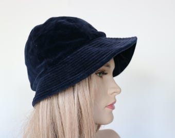 Velvet Bucket Hat-NAVY Needles Crushed Velvet Bucket Hat - Navy | Garmentory main image 3
