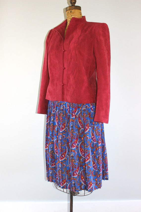 Stevie Paisley Print 70s Vintage Skirt, Size Med,… - image 5