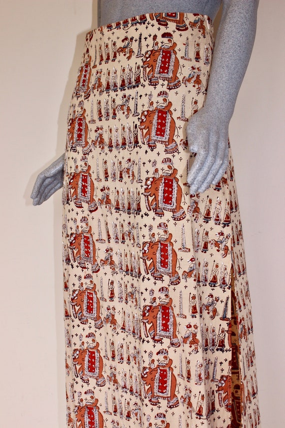 Vintage Cotton Elephant Skirt, 1980s, Skirts, Ele… - image 3