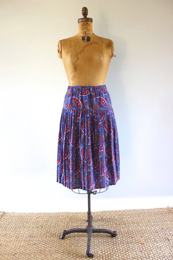 Stevie Paisley Print 70s Vintage Skirt, Size Med,… - image 3