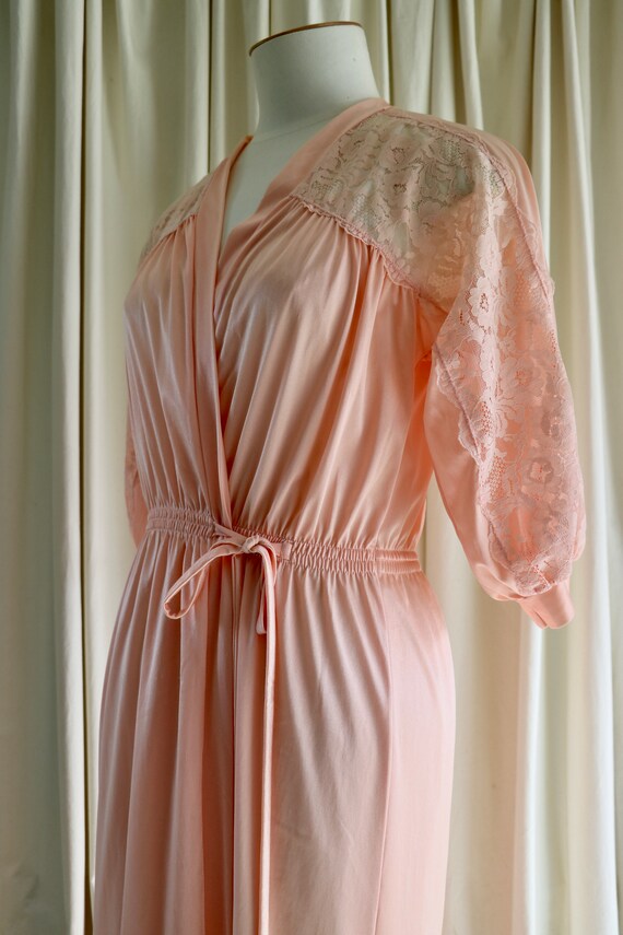 Peachy Pink Lace Robe, Small Robe, New Zealand Vi… - image 5