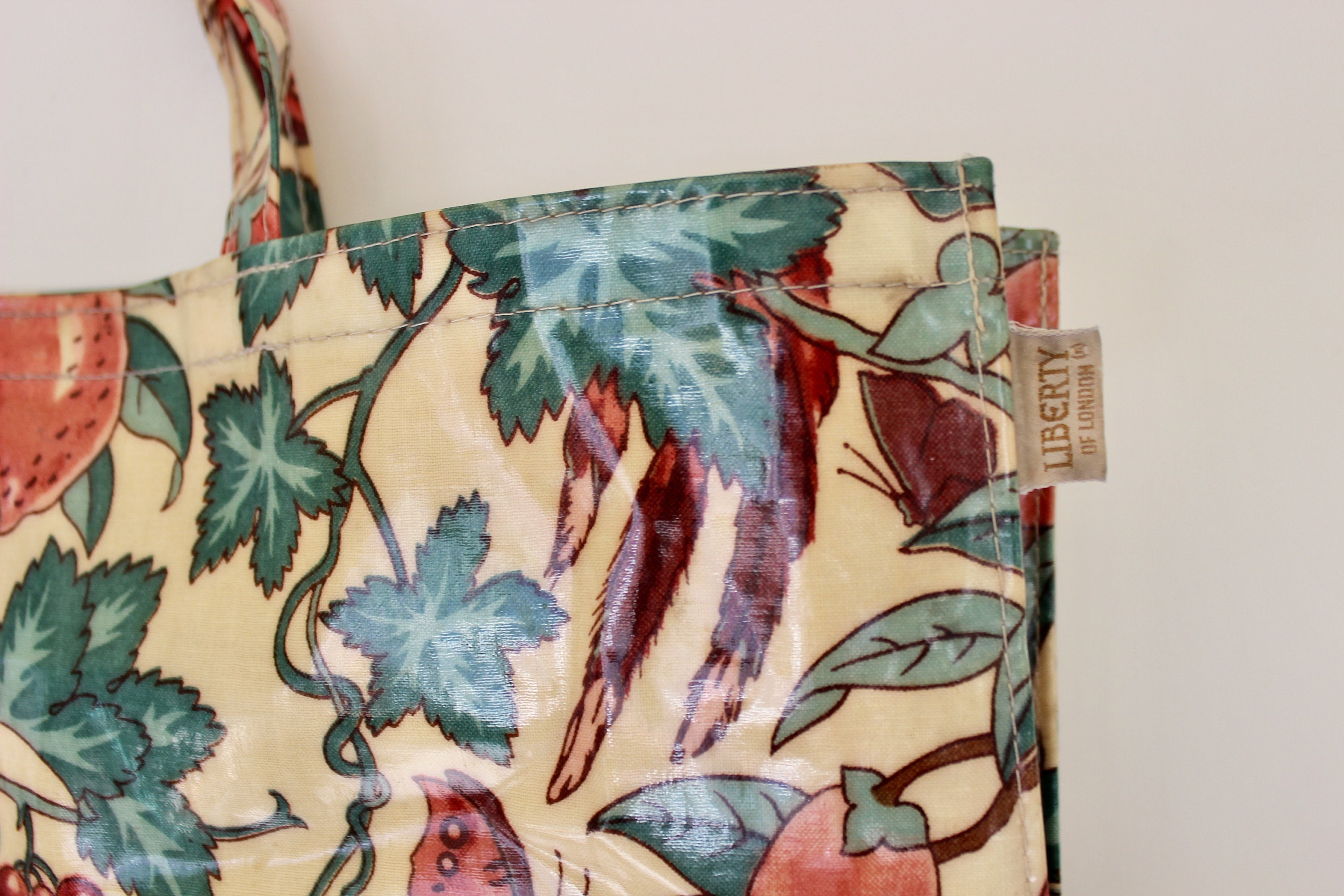 Vintage Liberty of London Oilcloth Tote Shopping Bag, Floral