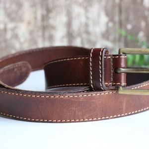 NZ Made Satori Vintage Leather Belt, Dark Brown Belt, Size 38" Waist,  95cm Waist, Unisex Belt, Buckle, Leather Belt*