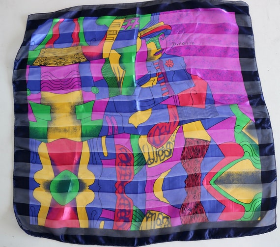 Vintage Pablo Picasso Style Scarf, Picasso Woman,… - image 2