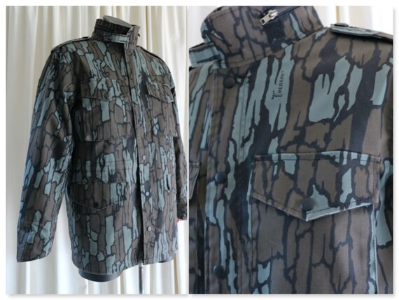 Rare 90s Trebark Camo Military Field Jacket, Mens Small Camouflage