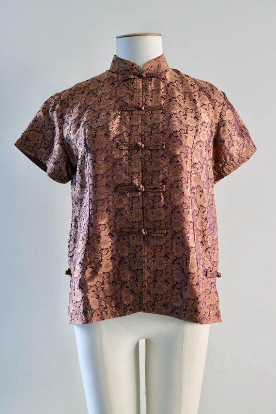 Chinese Silk Blouse, Women's Cheongsam Style Blou… - image 3