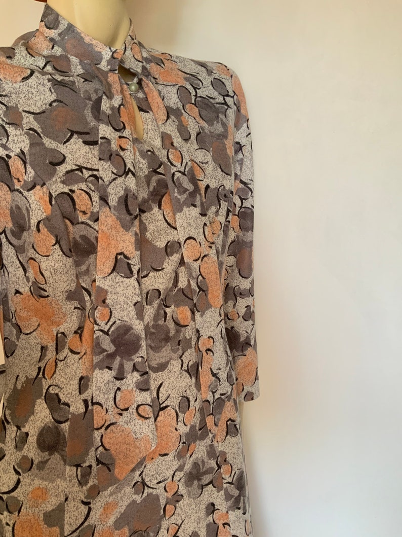 D Lazy Day Vintage New Zealand High Neck Vintage Dress Olive Tree Dress 1980s Vintage NZ Vintage