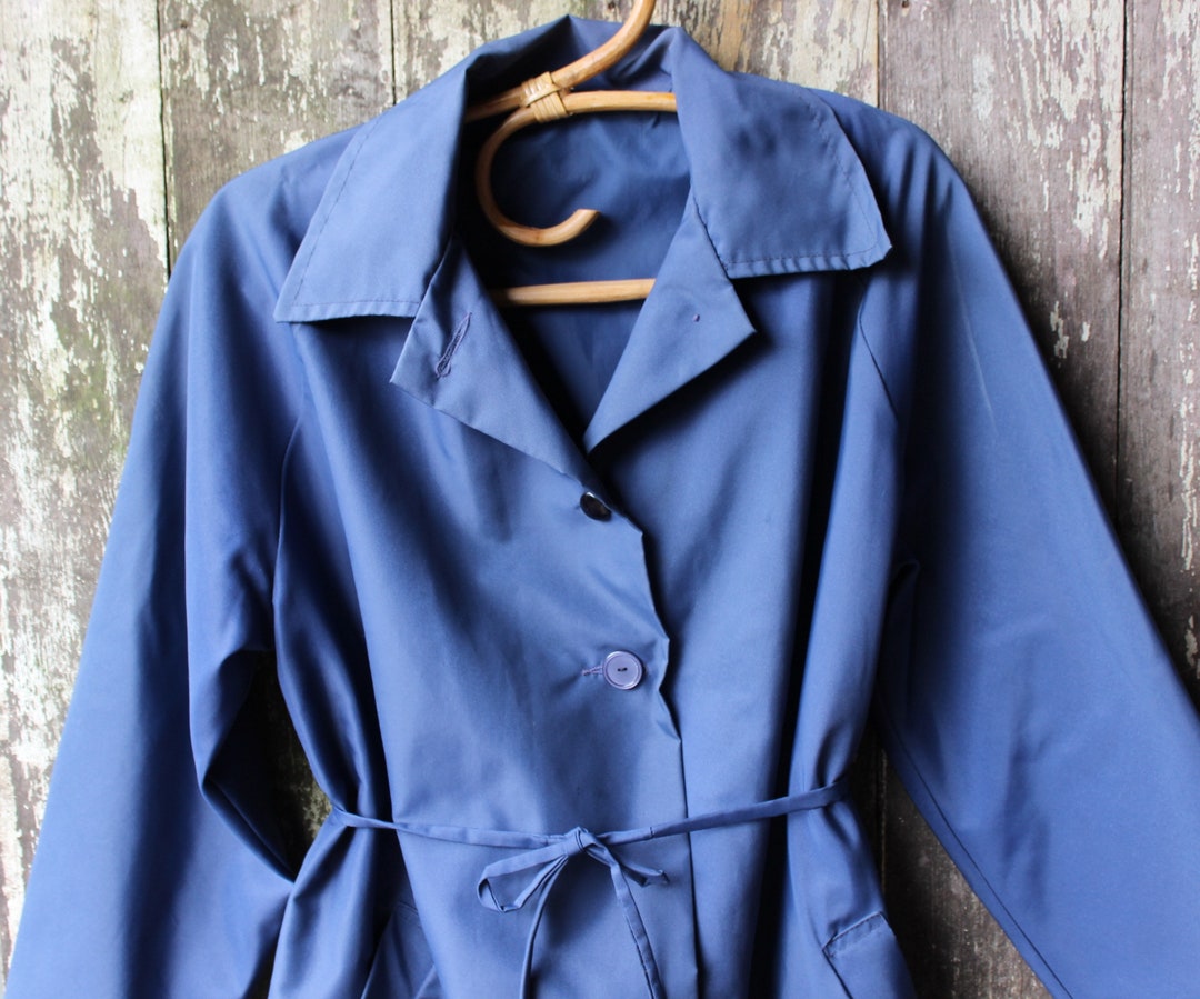 Airforce Blue Raincoat 1980s New Zealand Made Womens Coat - Etsy