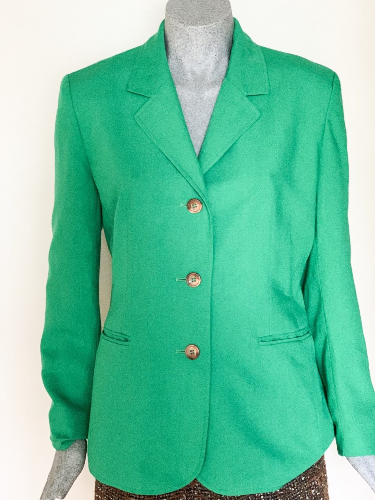 Emerald Green Blazer Womens Dress Jacket Ladies Jacket Size Etsy