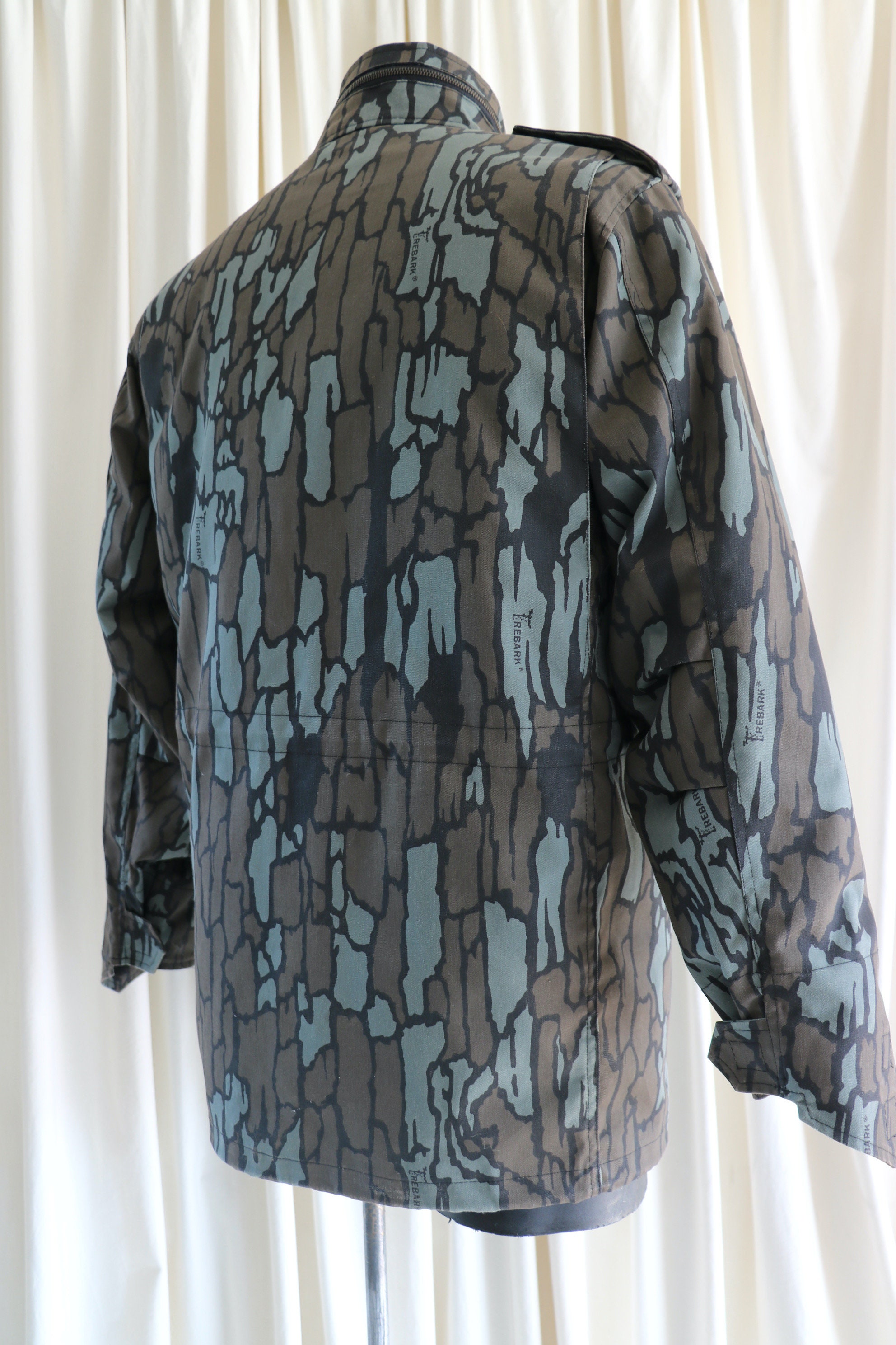Rare 90s Trebark Camo Military Field Jacket, Mens Small Camouflage