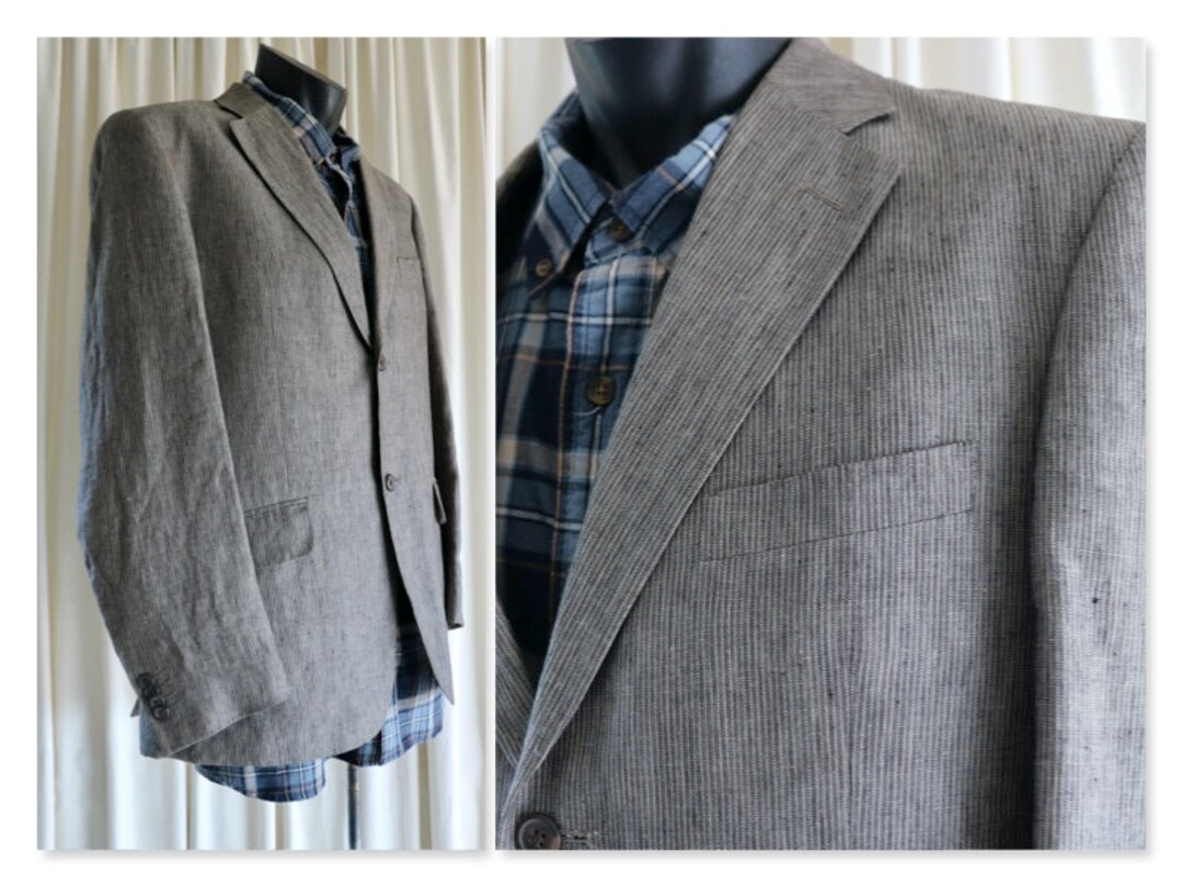 Mens Large Italian Linen Dress Jacket, Rodd & Gunn Jacket, Mens Linen